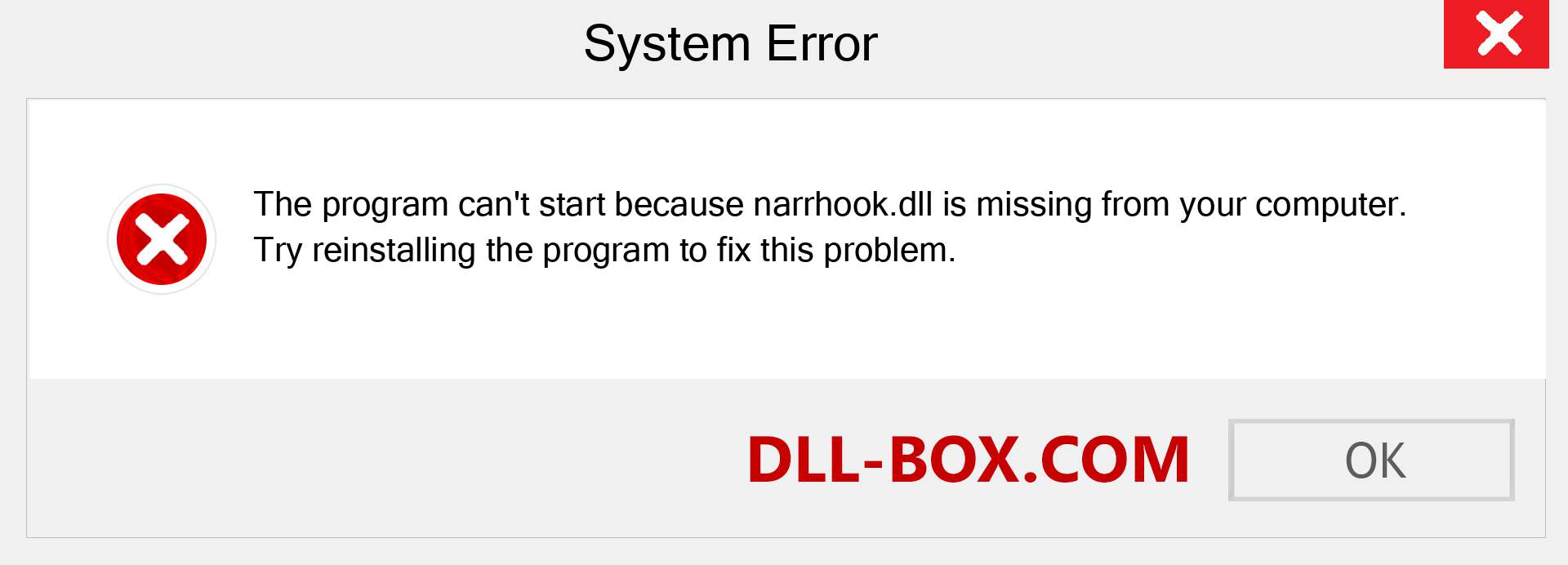  narrhook.dll file is missing?. Download for Windows 7, 8, 10 - Fix  narrhook dll Missing Error on Windows, photos, images